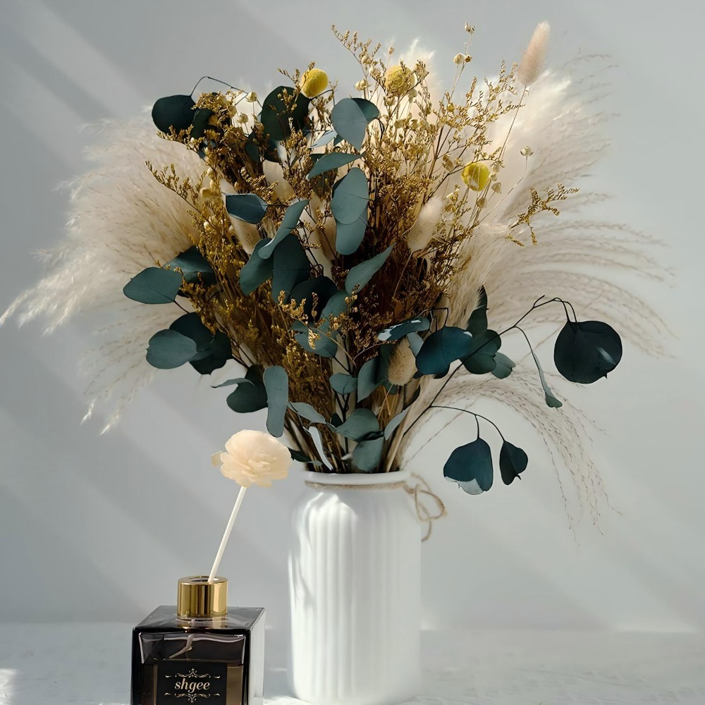 Natural Dried Pampas Grass Bou - Eucalyptus Preserved review and price
