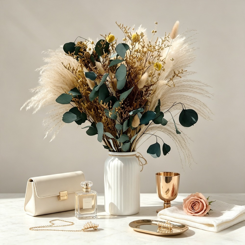 Natural Dried Pampas Grass Bou - Eucalyptus Preserved review and price