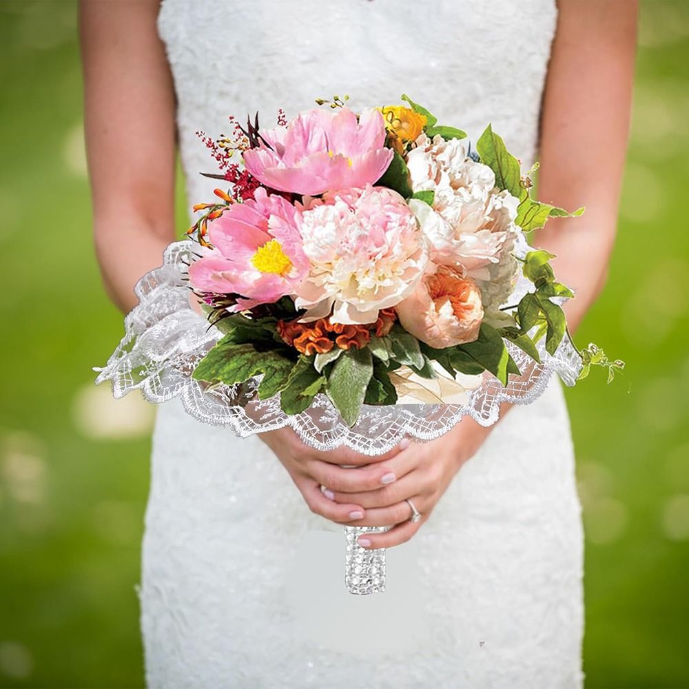 Fashion White Lace Foam Bouque - Bouquet Holder Foam review and price
