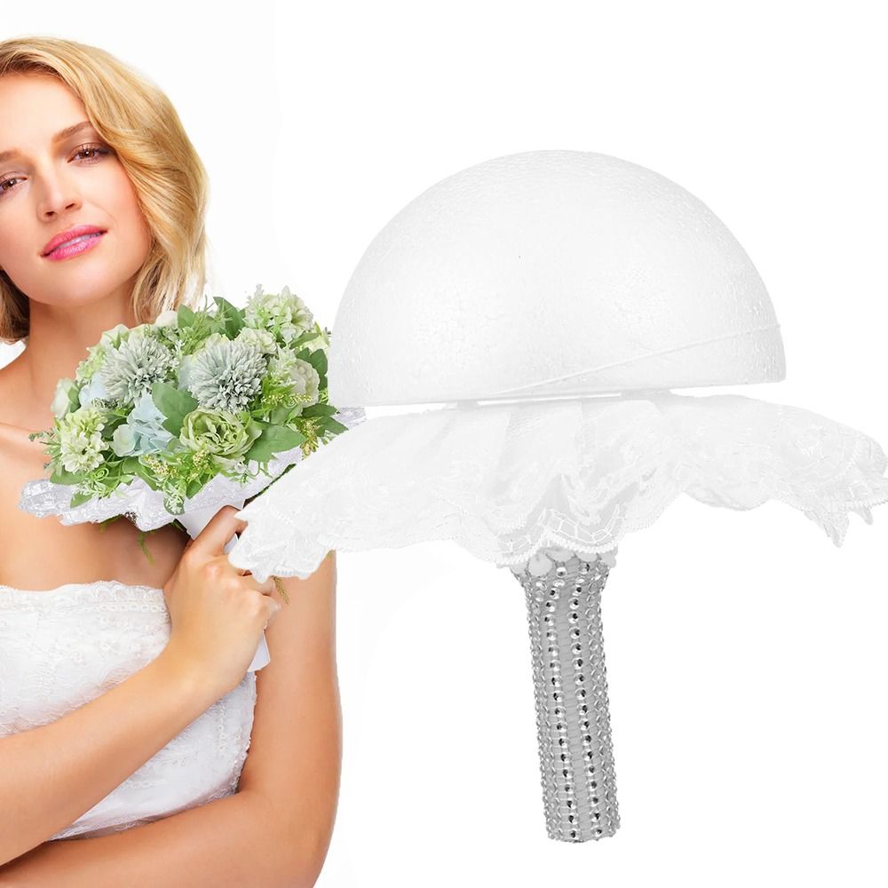 Fashion White Lace Foam Bouque - Bouquet Holder Foam review and price